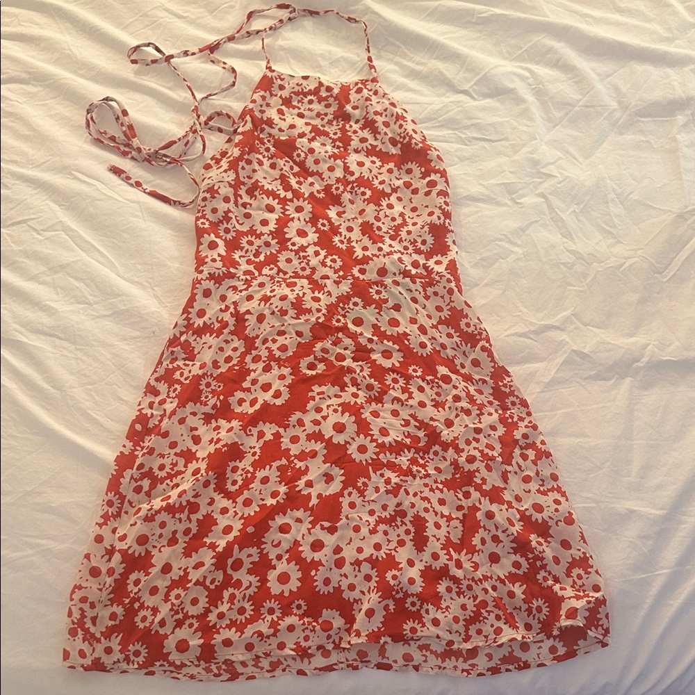 Realisation Par Red and White Floral Mini Dress